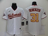 Nationals 31 Max Scherzer White Gold Nike 2020 Gold Program Cool Base Jersey,baseball caps,new era cap wholesale,wholesale hats